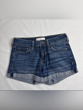 Abercrombie & Fitch Indigo Rolled-Hem Denim Shorts